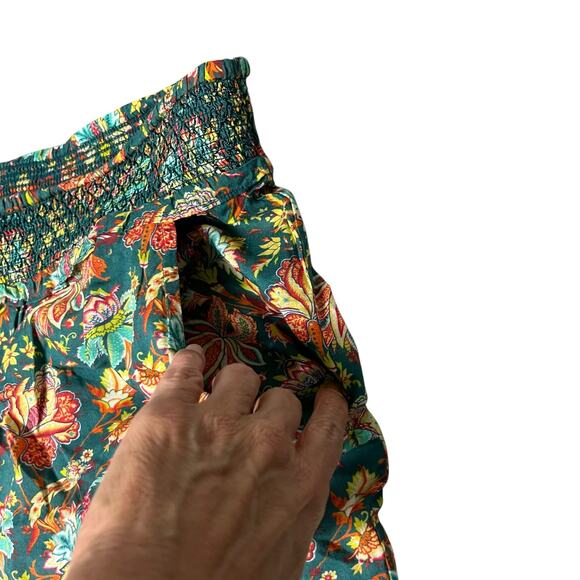 Sundance Green Floral Riya Beach Cinchable Harem  Pants XL (2787) - Picture 4 of 7